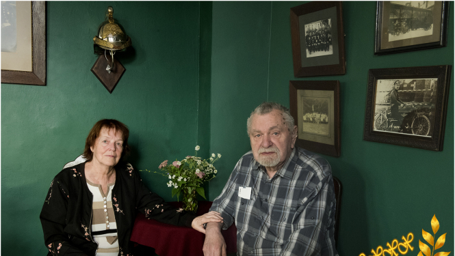 Aivars Jānis Klindžāns ar dzīvesbiedri Ritu muzeja Brandmajora kabinetā, 2023.gada 4.jūlijā
