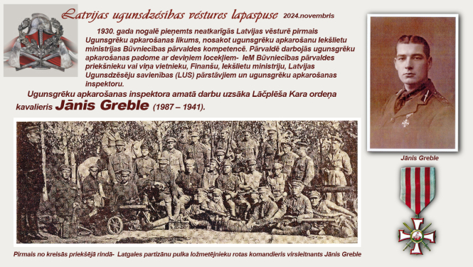 Foto kolāža Saīsināts teksts Gestes pašportrets,  Lāčplēša ordeņa attēls un grupas uzņēmums Latgales partizānu pulka ložmetējnieku rota