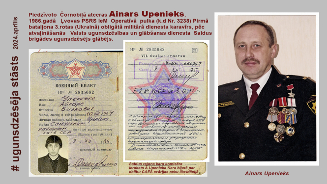 Fotokolāža ievadteksts,  A.Upenieka portrets un karaklausības apliecība