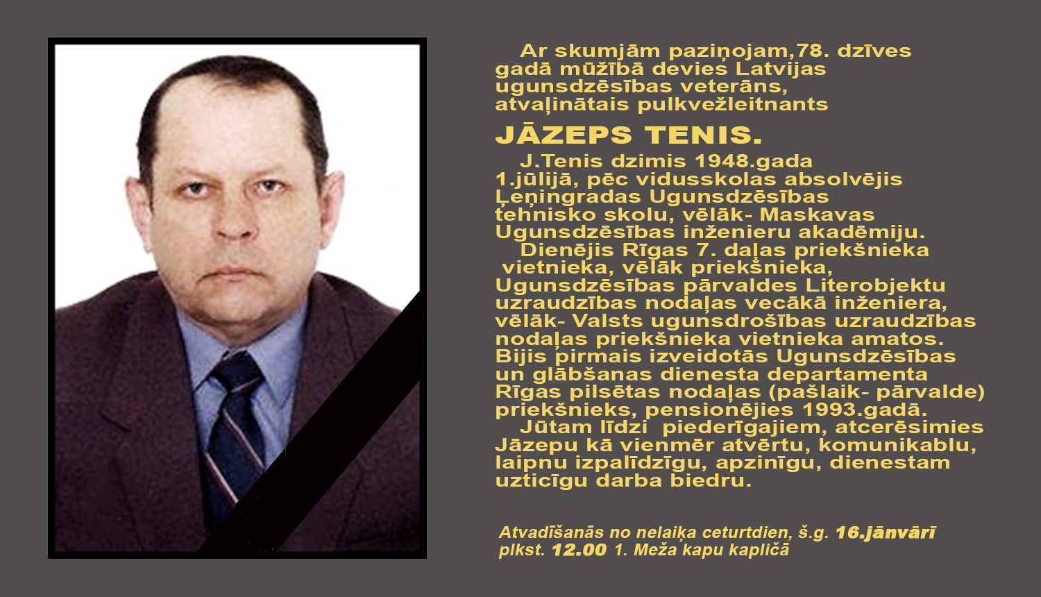 Jāzepa teņa portrets un īsa biogrāfija