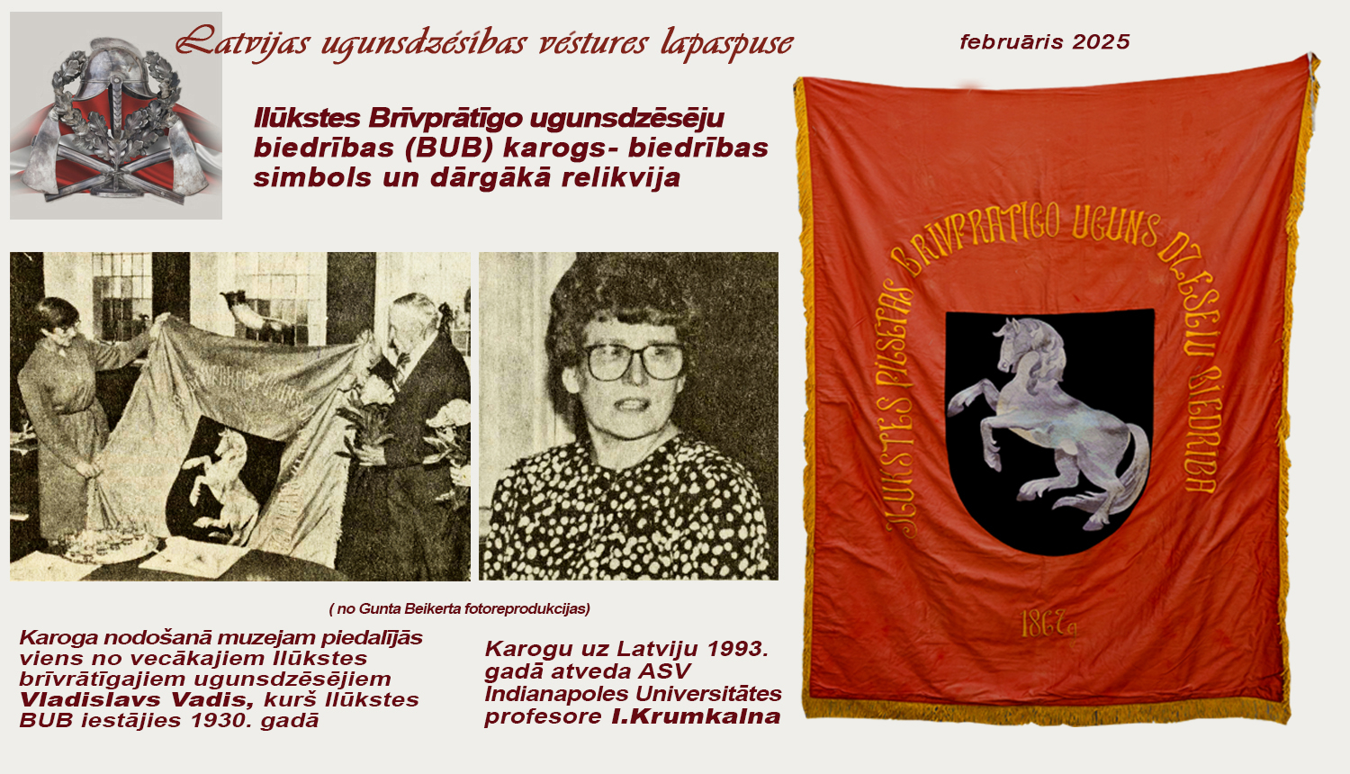  Ilūkstes BUB karogs uz kura attēlots balts zirgs un BUB nosaukums