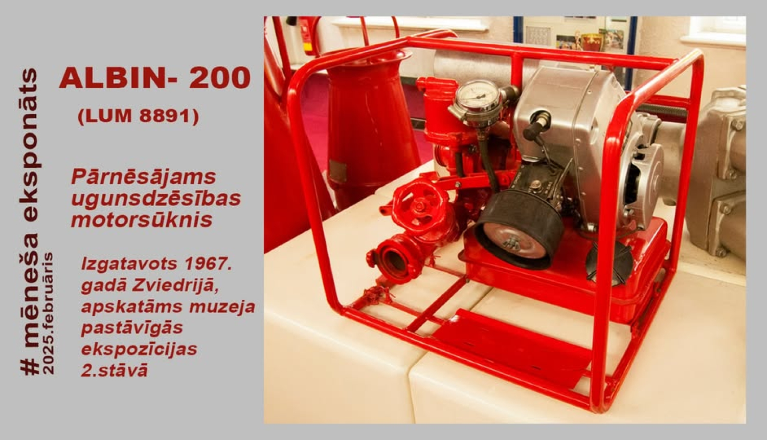 Attēlā sūknis Albin sarkanā krāsā un īsa anotācija