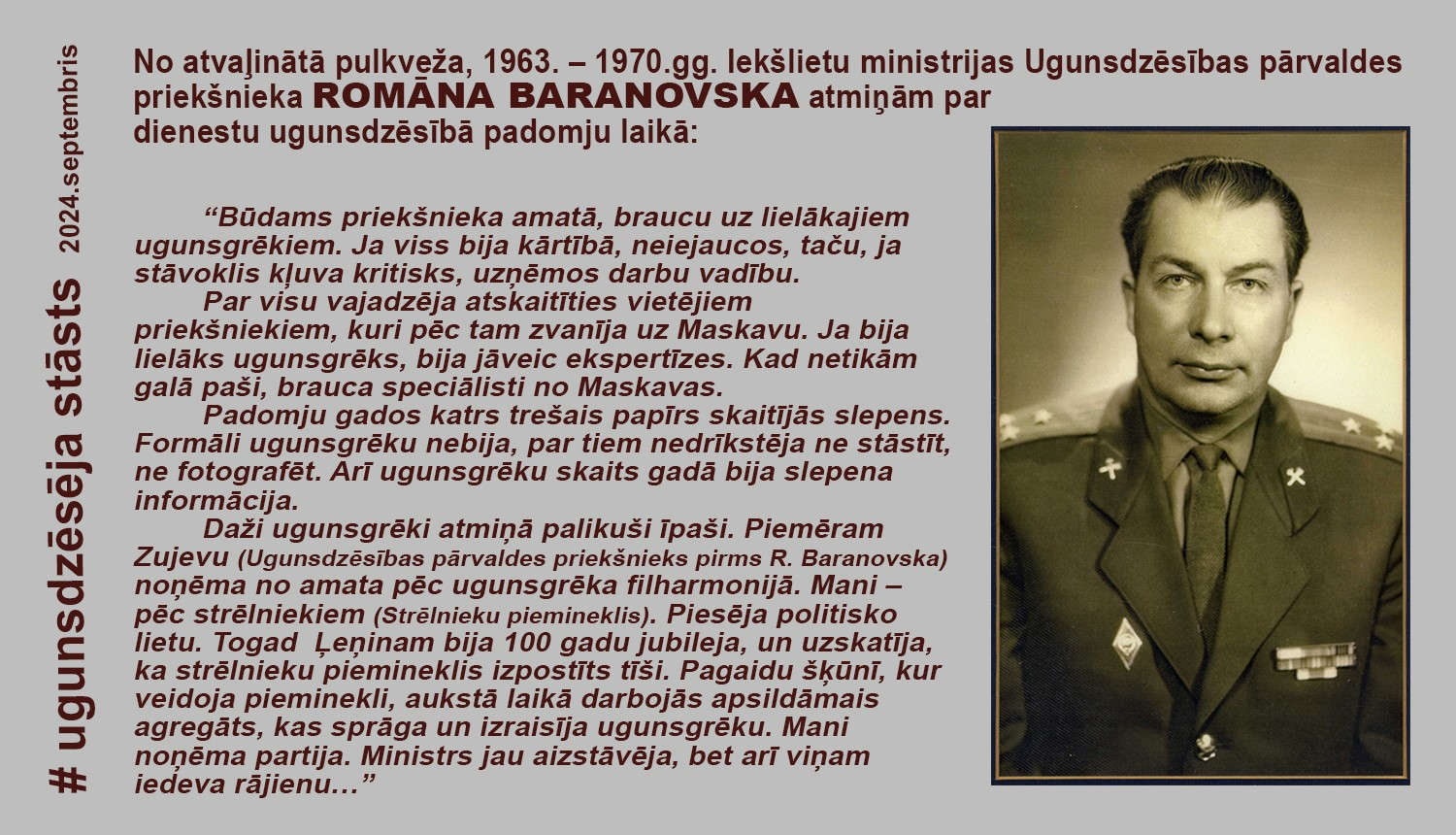 Baranovska portrets ugunsdzēsēju formas tērpā